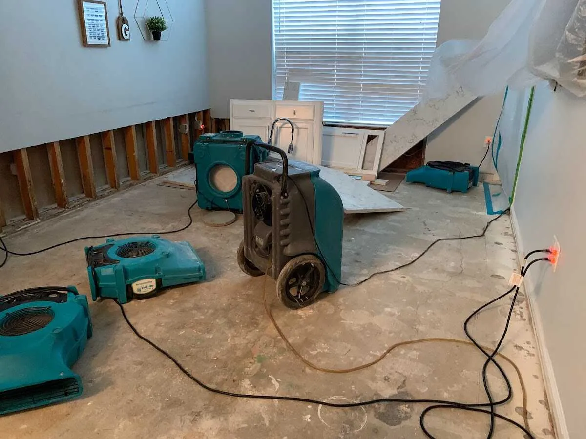 Dehumidifier in flood-cut room for Water Extraction & Removal in Zion